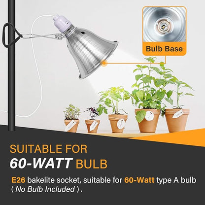 Simple Deluxe Clamp Lamp Light 60 Watt with 5.5 Inch Aluminum Reflector (no Bulb Included), 6 Feet Cord, 2 Pack, White - LeafyLoom