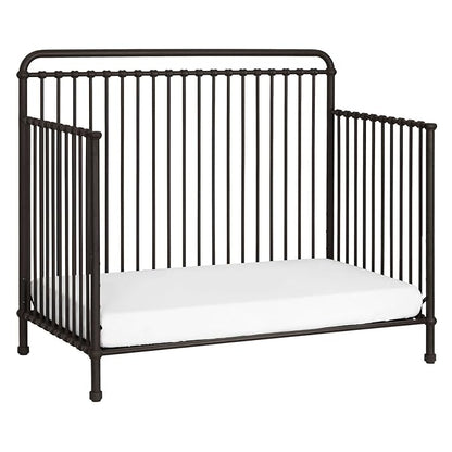 Namesake Winston 4-in-1 Convertible Metal Crib in Washed White, Greenguard Gold Certified - LeafyLoom