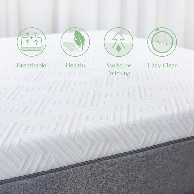 Novilla Twin XL Mattress, 12 Inch Gel Memory Foam XL Twin Mattress for Cool Night & Pressure Relief, Medium Plush Feel with Motion Isolating, Bliss - LeafyLoom