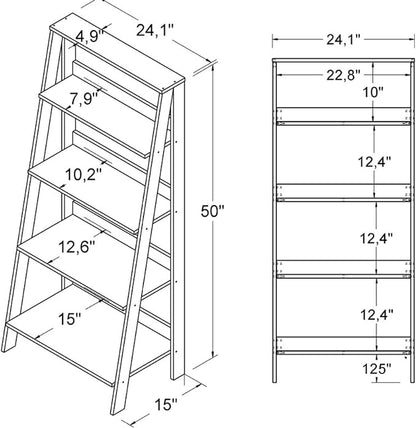 Walker Edison Sophia Modern 4 Shelf Ladder Bookcase , 55 Inch, White - LeafyLoom