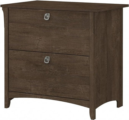 Bush Furniture Salinas 2 Drawer Lateral File Cabinet in Ash Brown - LeafyLoom