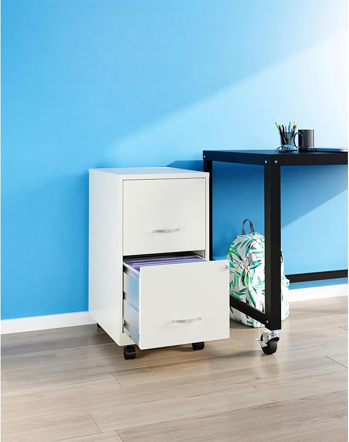 LYS SOHO File/File Mobile File Cabinet, White - LeafyLoom