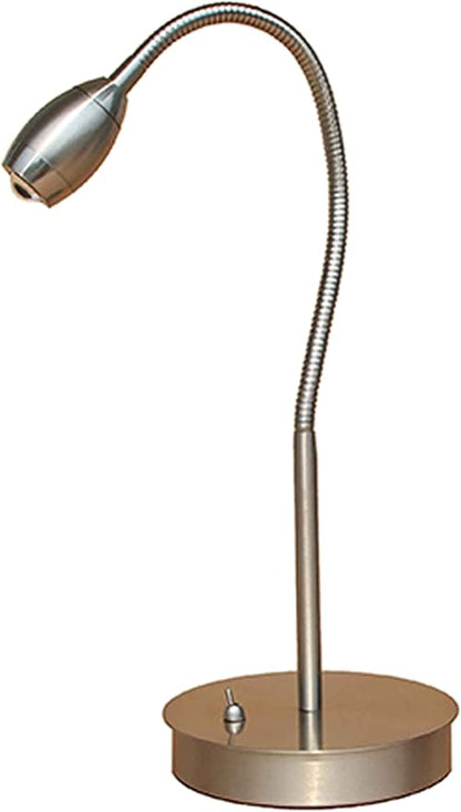 202071-15 Adjustable Beam LED Desk Lamp, 8.47" x 5.9" x 19.5", Brushed Nickel - LeafyLoom