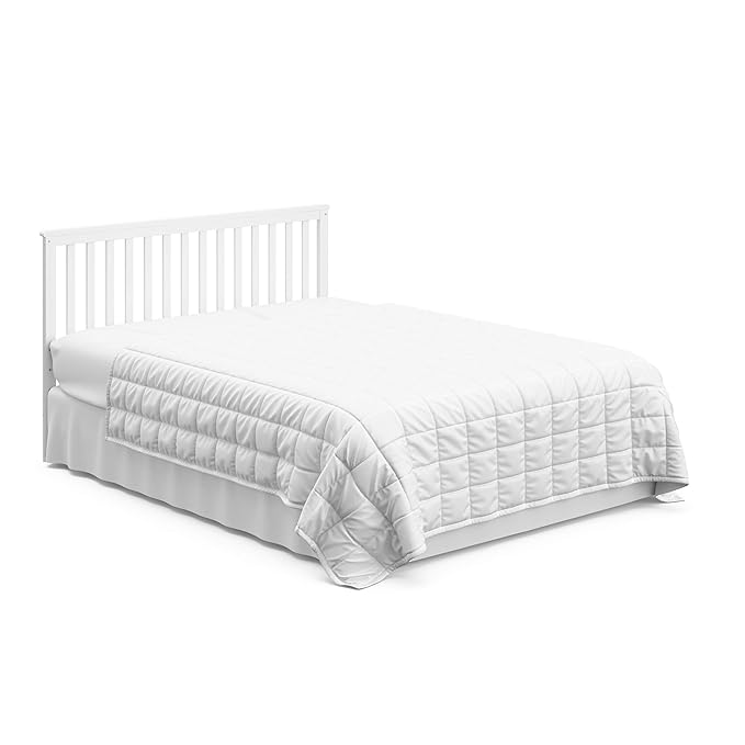 Storkcraft Hillcrest 4-in-1 Convertible Crib (White) - Converts to Daybed, Toddler Bed, and Full-Size Bed, Fits Standard Full-Size Crib Mattress, Adjustable Mattress Support Base - LeafyLoom