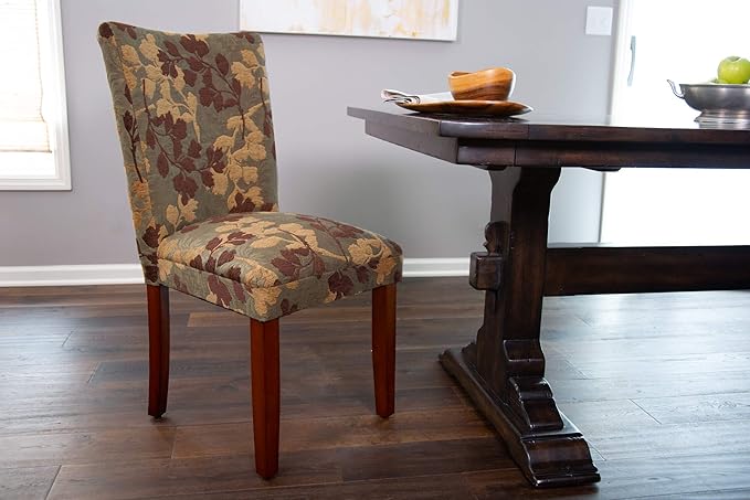 Homepop Home Decor | K1136-F975 | Classic Upholstered Parsons Dining Chair | Single Accent Dining Chair, Brown Woven - LeafyLoom