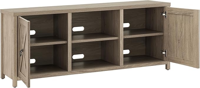 Henn&Hart Granger TV Stand, 58" Wide, Gray - LeafyLoom