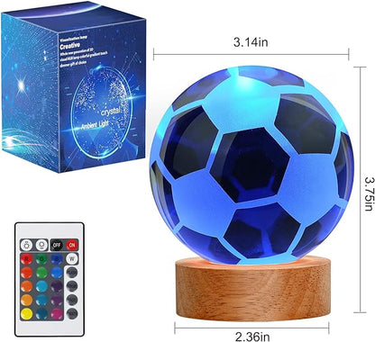 Large 3D Soccer Ball Night Light, Soccer Lamp 16 Color Changing with Remote Control for Bedroom Decor, Cool Desk Decor Gift for Teens Boys, Football - LeafyLoom