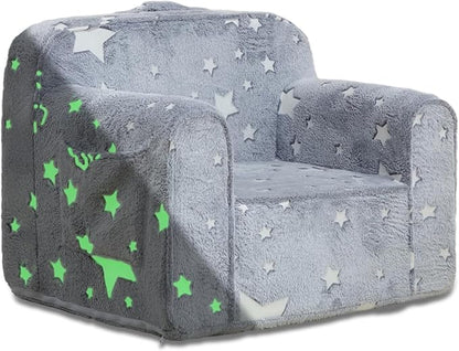 Comfy Toddler Chair Kids Chair,Toddler Foam Chair,Kids Armchair Toddler Couch Baby Kids Sofa Reading Chair with Glow in The Dark(Glow Star) - LeafyLoom