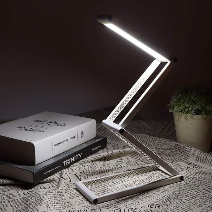 LED Desk Lamp, Foldable Portable USB Rechargeable Table Light 2 Modes Dimmable for Architect Table Office Home - LeafyLoom