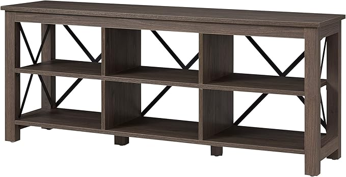 Henn&Hart Rectangular TV Stand for TV's up to 65" in Alder Brown, TV Stands for the Living Room - LeafyLoom