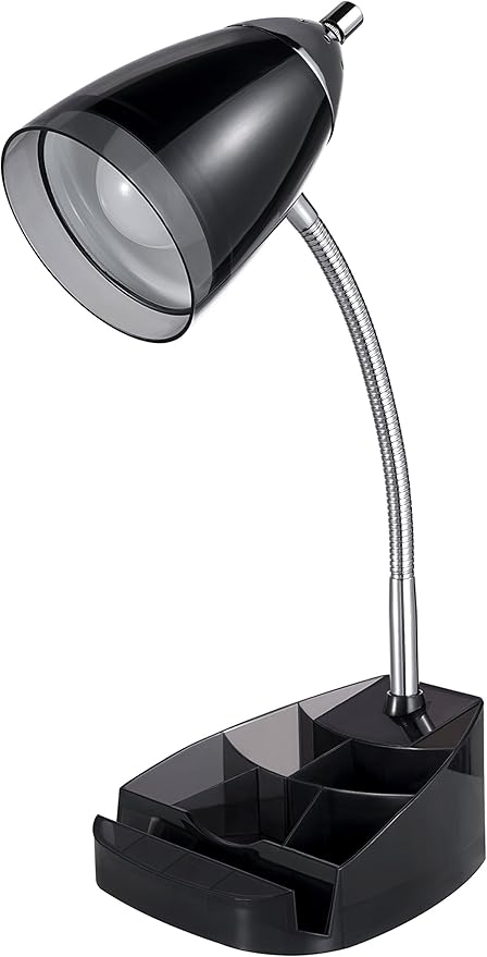 Charging Outlets Desk Task Lamp, Transparent Black (VS2148104B) - LeafyLoom