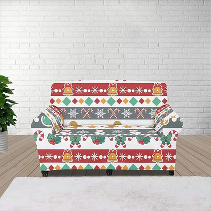 FKELYI Christmas Sofa Furniture Protector for Indoor Easy Going Stretch Sofa Slipcover Non-Slip Sofa Slicpovers Washable Sofa Couch Cover M FKELYI