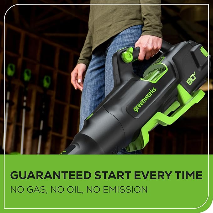 Greenworks 80V 700 CFM Cordless Leaf Blower, 2.5Ah Battery and 45 Minute Rapid Charger - LeafyLoom