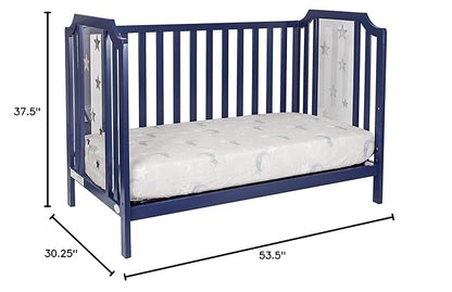 Suite Bebe Celeste 3 in 1 Convertible Island Crib Wood and Acrylic, Navy Blue - LeafyLoom