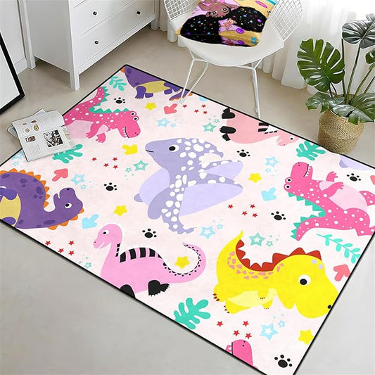 Dinosaur Rugs for Boys Bedroom Dino Rugs for Boys Room Kids Rugs Dinosaur Bedroom Decor for Boys Kids Play Rugs for Boys Bedroom Cute Dinosaur Rugs Dinosaur Rugs for Living Room Decor,3'×5' - LeafyLoom