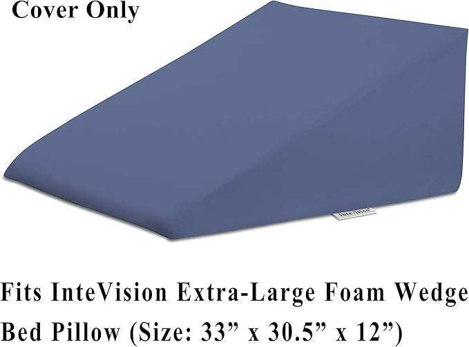 InteVision 400 Thread Count, 100% Egyptian Cotton Pillowcase. Designed to Fit The InteVision Extra-Large Foam Wedge Bed Pillow (33" x 30.5" x 12") - LeafyLoom