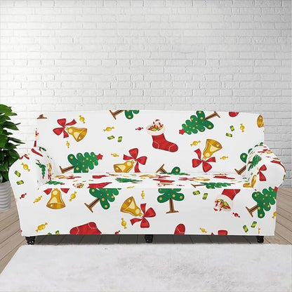 FKELYI Christmas Tree Easy Going Stretch Sofa Slipcover Washable Sofa Couch Cover Comfortable Furniture Protector with Elastic Bottom L FKELYI