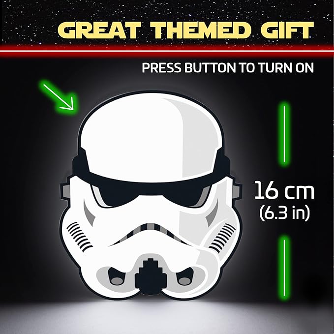 Paladone Star Wars Officially Licensed Stormtrooper Action Figure Icon Light, 6.3-inch Trooper Helmut Night Light, Bedroom Décor Desk Lamp, Toy - LeafyLoom