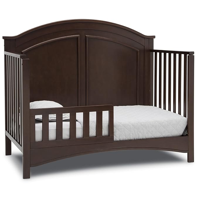 Delta Children Perry 6-in-1 Convertible Crib - Greenguard Gold Certified, Walnut Espresso - LeafyLoom