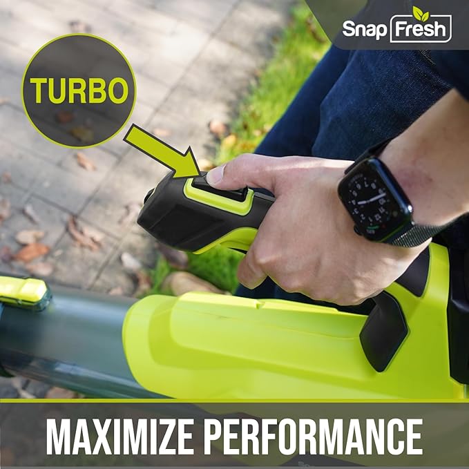 SnapFresh Cordless Leaf Blower - 550CFM Brushless Electric Leaf Blower with 4.0 Ah Battery and Fast Charger - Lightweight 20V Yard and Garden Blower for Lawn Care… - LeafyLoom