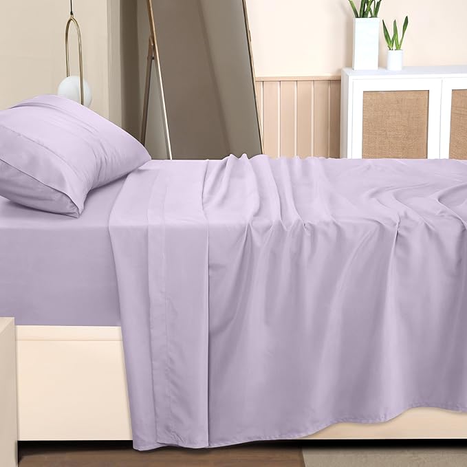 Utopia Bedding Twin XL Sheets - 3 Piece Bedding - Brushed Microfiber - Shrinkage and Fade Resistant - Easy Care (Twin XL Twin Extra Long Lavender) - LeafyLoom