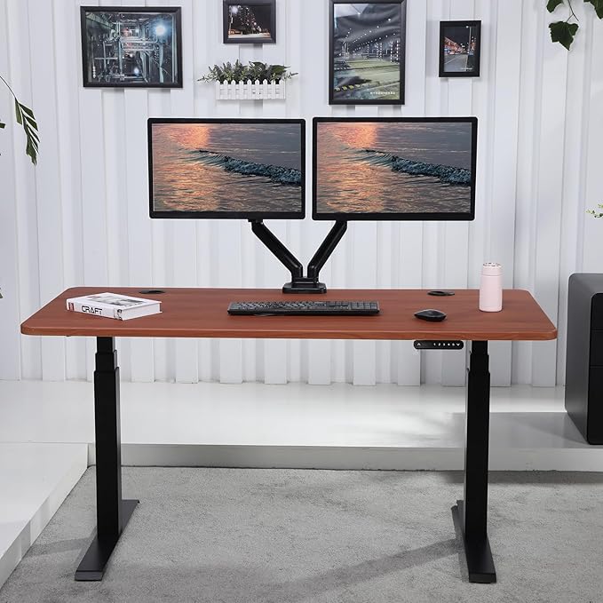 ApexDesk K Series 60" Electric Height Adjustable Standing Desk with LED Memory Controller (Cherry) - LeafyLoom