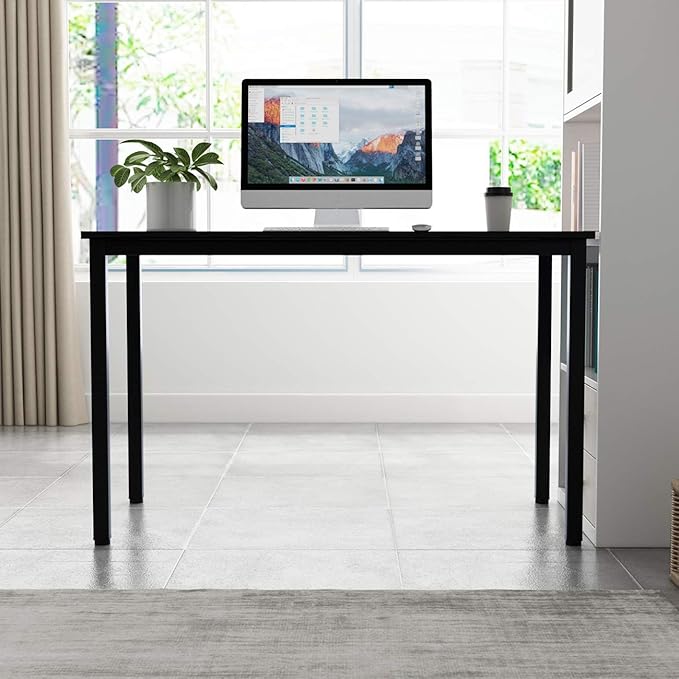 SDHYL 47 inches Contemporary Computer Desk Spacious Workstation Sturdy Writing Desk Meeting Desk, S7-GCP2AC3-120BK-N - LeafyLoom