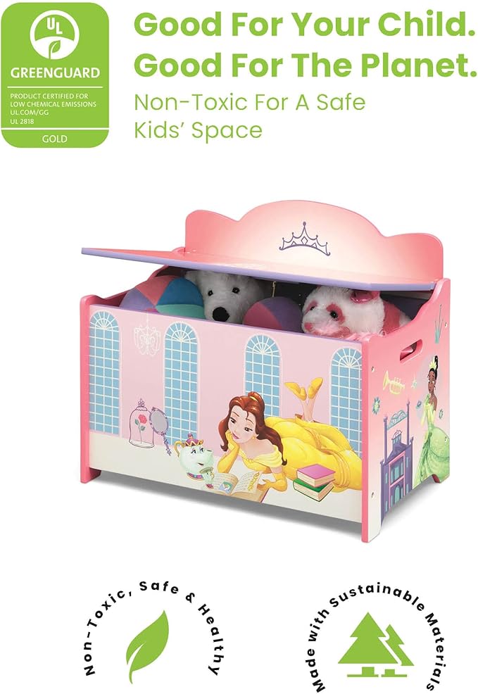 Delta Children Deluxe Toy Box, Disney Princess - LeafyLoom