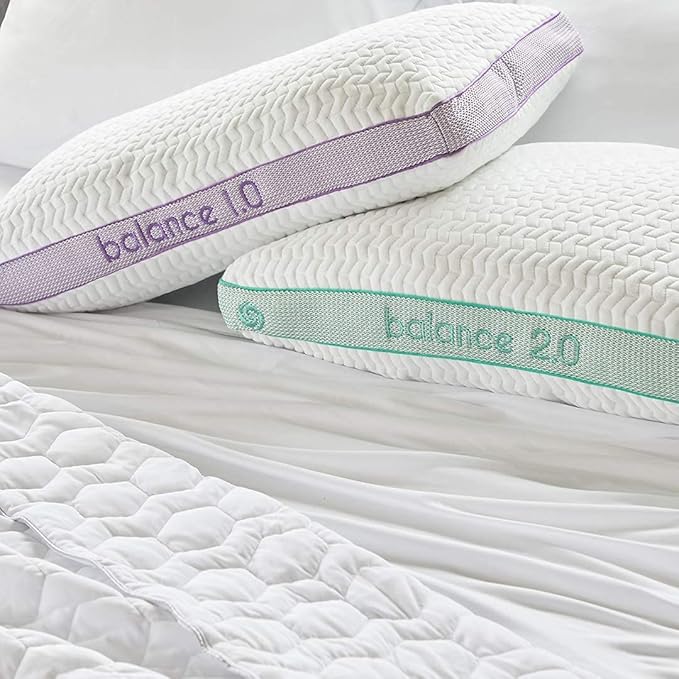 Bedgear Balance Performance Pillow - Size 2.0 - Moisture Wicking Bed Pillows for All Sleep Positions - Medium Firmness - Washable Cover - Back, Stomach, Side Sleeper Pillow - 20" W x 26" L x 5.75" H - LeafyLoom