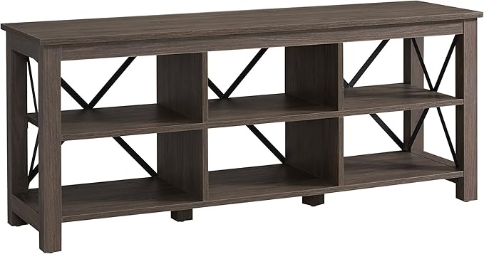 Henn&Hart Rectangular TV Stand for TV's up to 65" in Alder Brown, TV Stands for the Living Room - LeafyLoom