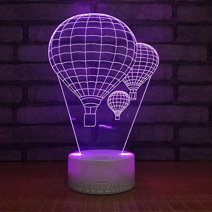 Hot Air Balloon Night Light 3D Visual LED Desk Lamp Fire Balloon Toy Household Home Room Decor 7 Colors Change Touch Table Light Birthday Gift Christmas Gift for Kids and Adult - LeafyLoom