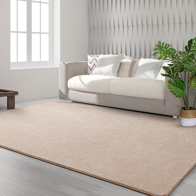 Area Rugs for Bedroom Living Room, 5x8 Ivory Super Soft Comfy Thickened Memory-Foam Indoor Carpets, Modern Aesthetic Minimalist Carpet for Boys Girls Adults Apartment Nursery Home Décor - LeafyLoom