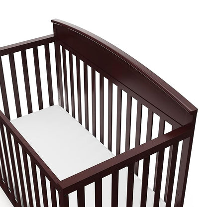 Graco Benton 5-in-1 Convertible Crib (Espresso) – GREENGUARD Gold Certified, Converts from Baby Crib to Toddler Bed, Daybed and Full-Size Bed, Fits Standard Full-Size Crib Mattress - LeafyLoom