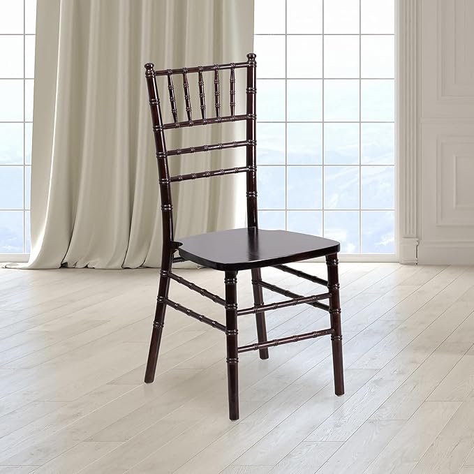 Flash Furniture HERCULES Series Walnut Wood Chiavari Chair - LeafyLoom