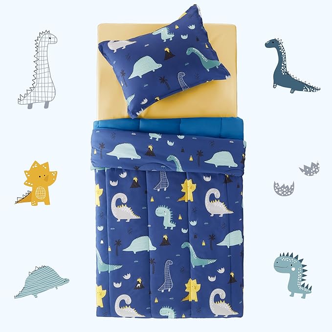 SLEEP ZONE Kids Bedding Twin Comforter Set - Cute Printed for Boys, Girls, Teens, Super Soft, Fade Resistant, Dino Family, Twin - LeafyLoom