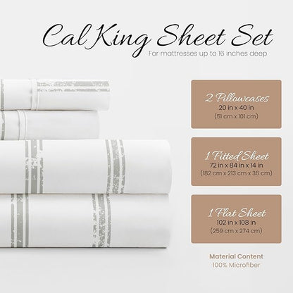 Linen Market 4 Piece California King Bedding Sheet Set (Light Gray) - Sleep Better Than Ever with These Ultra-Soft Cooling Bed Sheets for Your California King Size Bed - Deep Pocket Fits 16" Mattress - LeafyLoom