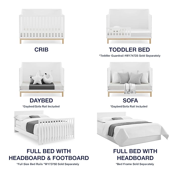 babyGap by Delta Children Oxford 6-in-1 Convertible Crib TrueSleep 2-Stage Deluxe Crib and Toddler Mattress (Bundle) - LeafyLoom