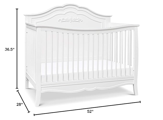 DaVinci Fiona 4-in-1 Convertible Crib in White, Greenguard Gold Certified - LeafyLoom