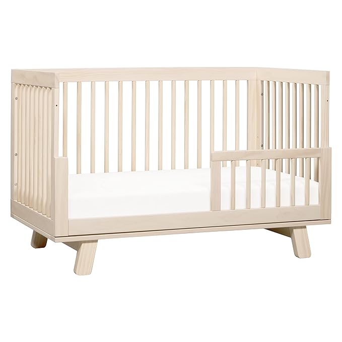 Babyletto Hudson 3-in-1 Convertible Crib with Toddler Bed Conversion Kit in Washed Natural, Greenguard Gold Certified - LeafyLoom