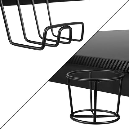 Flash Furniture Duncan Gaming Desk 45.25" x 29" Computer Table Gamer Workstation with Headphone Holder and 2 Cable Management Holes, Set of 1,Black - LeafyLoom