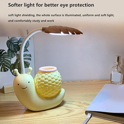 LED Desk Lamp USB Charging, Cartoon Animal LED Small Desk Lamp, Multifunction Table Lamp, LED Desk Lamp with Pen Holder for s (yellow) - LeafyLoom