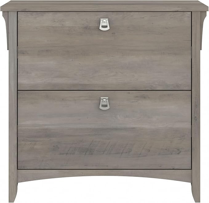 Bush Furniture Salinas 2 Drawer Lateral File Cabinet in Driftwood Gray - LeafyLoom