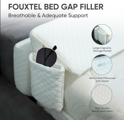 4 Modes Queen Size Wedge Pillow Headboard for Bed Gap, Foldable Bed Wedge Pillow Gap Filler, Mattress Gap Filler, Long Pillow for Bed Triangle Pillow, Fill The Gap (0-7) Between Headboard and Mattress - LeafyLoom