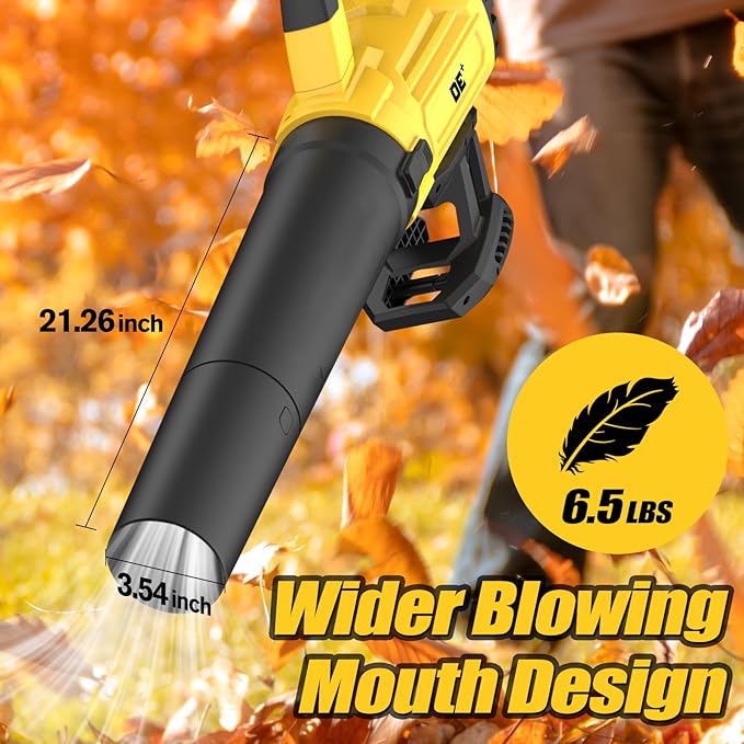 Cordless Leaf Blower for Dewalt 20V Battery, 26000RPM, 400CFM Portable Handheld Leaf Blower for Blowing SnowLeaves, Adjustable Speeds & lightweight for Yard,Patio,Factory(Battery Not Included) - LeafyLoom