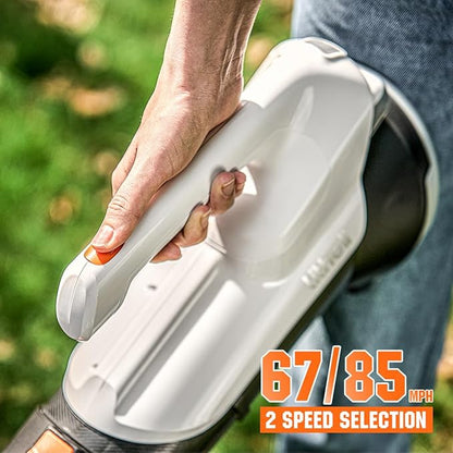 Litheli 20V Leaf Blower Cordless 2.0 Ah Battery Powered, 355CFM/85MPH & 2 Speed Levels, Handheld Electric Blowers for Lawn Care, Patio, Snow, Dust, Blowing Leaves - LeafyLoom