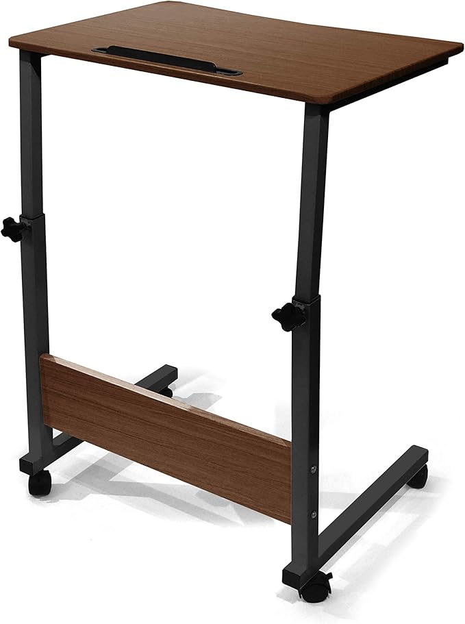 Urban Lifestyle Wood Adjustable Rolling Laptop Desk, Black - LeafyLoom