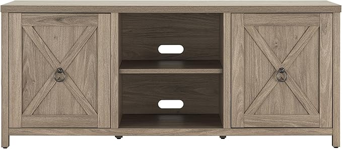 Henn&Hart Granger TV Stand, 58" Wide, Gray - LeafyLoom