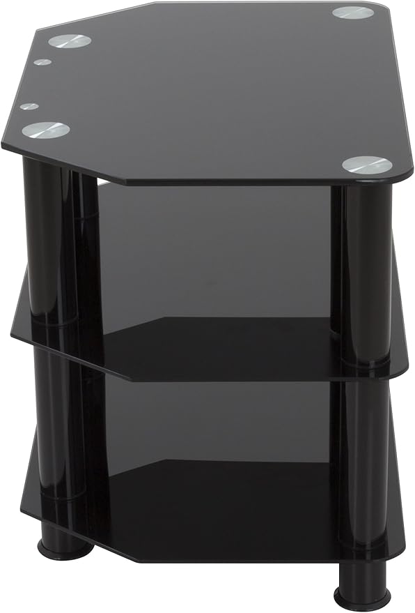 AVF Steel TV Stand with Cable Management for up to 32" TVs in Black - LeafyLoom