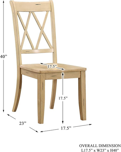 Homelegance 5-Piece Dining Set, Buttermilk - LeafyLoom