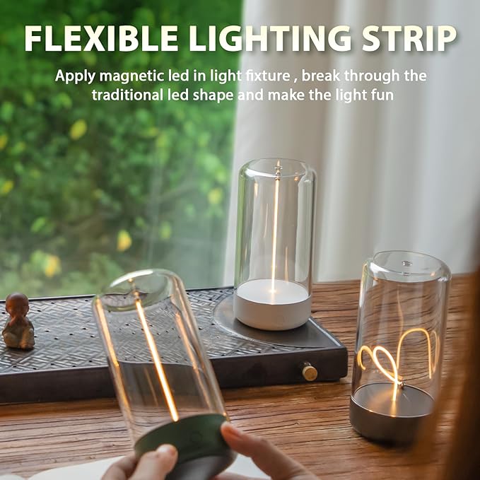 Mini Minimalist Table Lamp Cordless LED Desk Lamp Rechargeable Modern Night Lights Portable Nightstand Lamps Unique Ambient Light Mood Lighting for Bedroom, Beside, Nursery - LeafyLoom